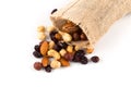 Mix nuts, dry fruits and grapes Royalty Free Stock Photo