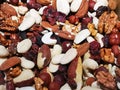 Mix of nuts, hazelnuts and almonds