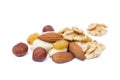 Mix nuts, raisins isolated Royalty Free Stock Photo