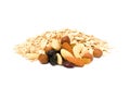 Mix nuts, raisins and oatmeal Royalty Free Stock Photo