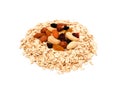 Mix nuts, raisins and oatmeal Royalty Free Stock Photo