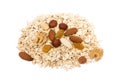 Mix nuts, raisins and oatmeal Royalty Free Stock Photo