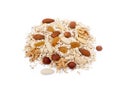 Mix nuts, raisins and oatmeal Royalty Free Stock Photo