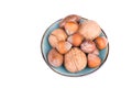 Mixed nuts in a bowl isolated on a white background Royalty Free Stock Photo