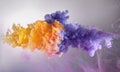 Mix of orange and purple water color paint splash background Royalty Free Stock Photo