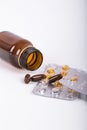 Mix of Pills and Medical Bottle Royalty Free Stock Photo