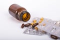 Mix of Pills and Medical Bottle Royalty Free Stock Photo