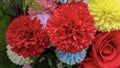 Mix of pink and red Fake Plastic Flowers. Craft, Art, background,Hobby concept Royalty Free Stock Photo