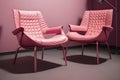 mix punk style comfortable pink leather chair generated by ai