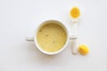 Mix rice gruel and boiled egg yolk healthy foods for baby