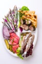 Mix salad of various fish from above. Royalty Free Stock Photo