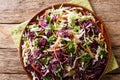 Mix salad of white and red cabbage with carrots, onions, herbs w Royalty Free Stock Photo