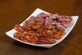 mix of spanish salami, sausage and ham. Royalty Free Stock Photo