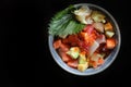 Mix sushi donburi in bowl , Japanese food Royalty Free Stock Photo