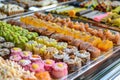 Mix Sweets in Dish. Variety of Pakistani Mithai Royalty Free Stock Photo