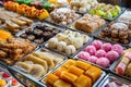 Mix Sweets in Dish. Variety of Pakistani Mithai Royalty Free Stock Photo