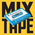 Vector Illustration of vintage cassette tape used to make mix tape.