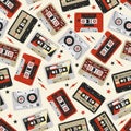 Mix Tapes Cassettes on Light Background