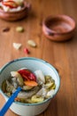 Mix of Turkish Pickles with green tomatoes, red pepper, cucumber and carrot. Royalty Free Stock Photo