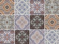 Mix of turkish traditional ornamental decorative tiles. Seamless pattern abstract background concept