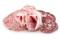 Mix of various Italian salami Royalty Free Stock Photo