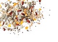 Mix of vegetable seeds on white background Royalty Free Stock Photo