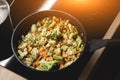 Mix of vegetables fried pan Royalty Free Stock Photo