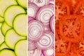 Mix vegetables zucchini, red onion and tomato Royalty Free Stock Photo