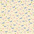 Mix wild berry seamless pattern vector background