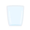 Glass drinking water on white background