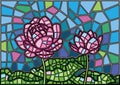 Lotus flower Stained glass background