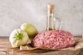 Mixe of ground meat minced beef and pork Royalty Free Stock Photo