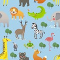 Mixed animal doodle vector illustration Royalty Free Stock Photo