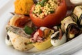 Mixed appetizers with meat, egg and vegetables Royalty Free Stock Photo
