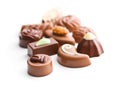 Mixed belgian pralines. Chocolate truffles. Royalty Free Stock Photo