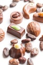 Mixed belgian pralines. Chocolate truffles. Royalty Free Stock Photo