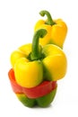 Mixed bell pepper on white Royalty Free Stock Photo