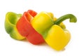 Mixed bell pepper on white background Royalty Free Stock Photo