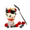 Mixed berry, granola and yogurt parfait Royalty Free Stock Photo