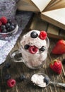 Mixed Berry ice cream. Frozen yogurt