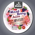 Mixed berry juice label sticker