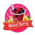 Mixed berry label fresh juice