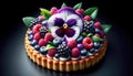 Mixed Berry mini Tart with Edible Flowers