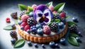 Mixed Berry mini Tart with Edible Flowers