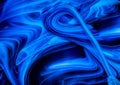Mixed blue oil paint swirl abstract background