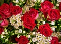 Mixed boquet with red roses Royalty Free Stock Photo