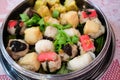 Mixed Chinese steamed dumpling dim sum Royalty Free Stock Photo