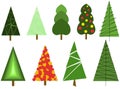 Set of christmas trees - illustration Royalty Free Stock Photo