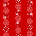 Mixed Circle vertical stripe create from polka dots and grid seamless pattern in vector EPS10 on red background color ,Design for