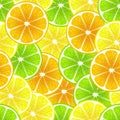 Mixed citrus slices - lemon, lime, orange. Royalty Free Stock Photo